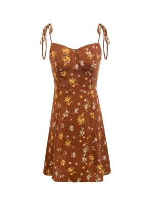 Elegant Floral A-Line Spaghetti Strap Summer Dress