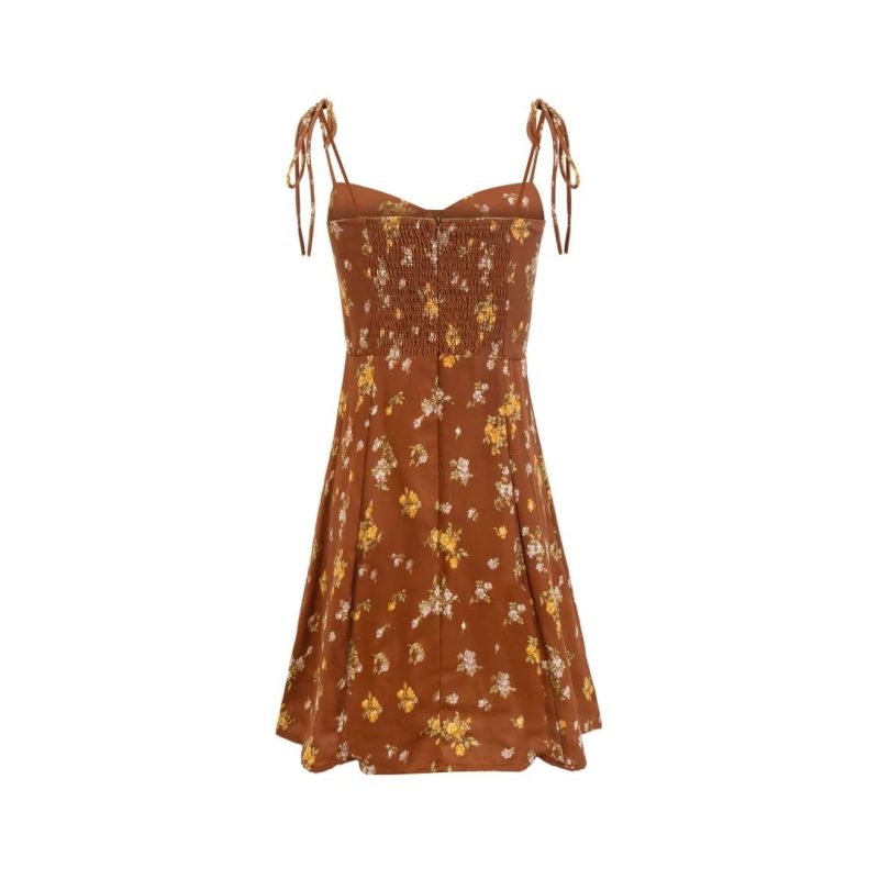 Elegant Floral A-Line Spaghetti Strap Summer Dress - Image 2