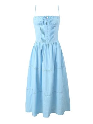 Cutout Strap Slim Waist Spring Sling Dress