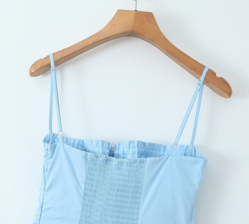 Cutout Strap Slim Waist Spring Sling Dress - Image 4