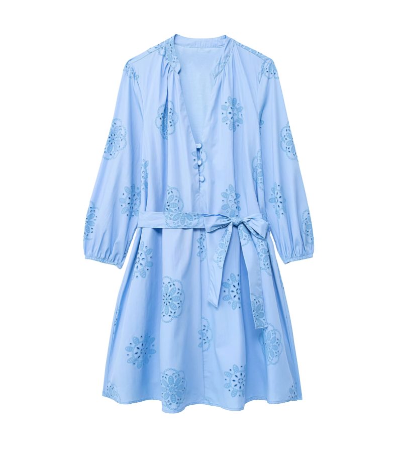 Embroidered Poplin Casual Dress for Spring Days