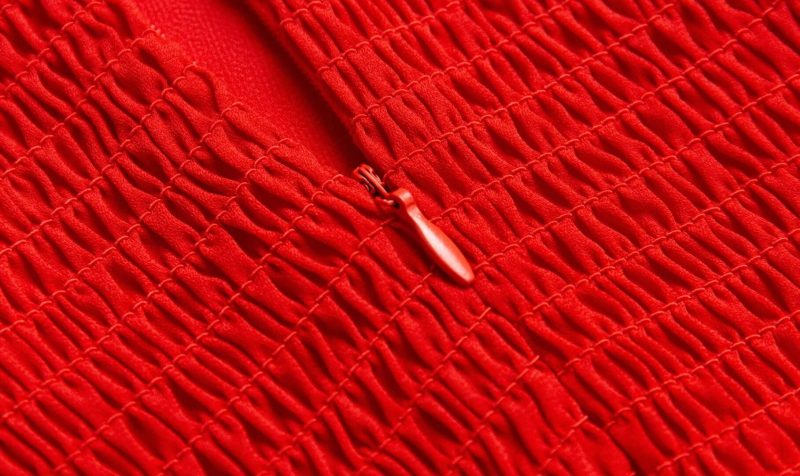Summer Red Lace-Up Slim A-Line Dress - Image 3