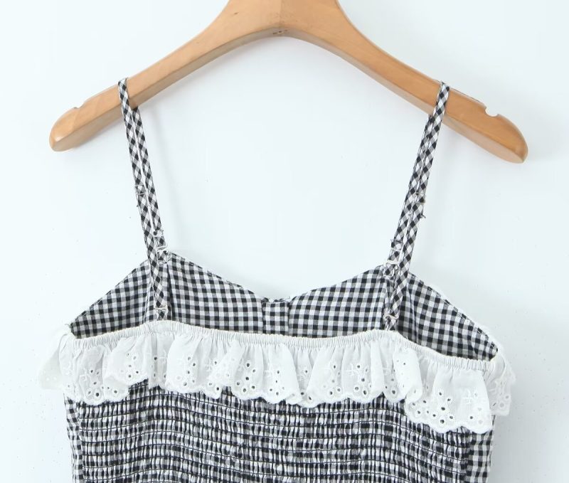 Detachable Strap French Lace Summer Dress Women - Image 4