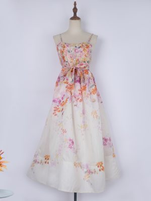 Elegant Summer Printed Cami A-Line Dress