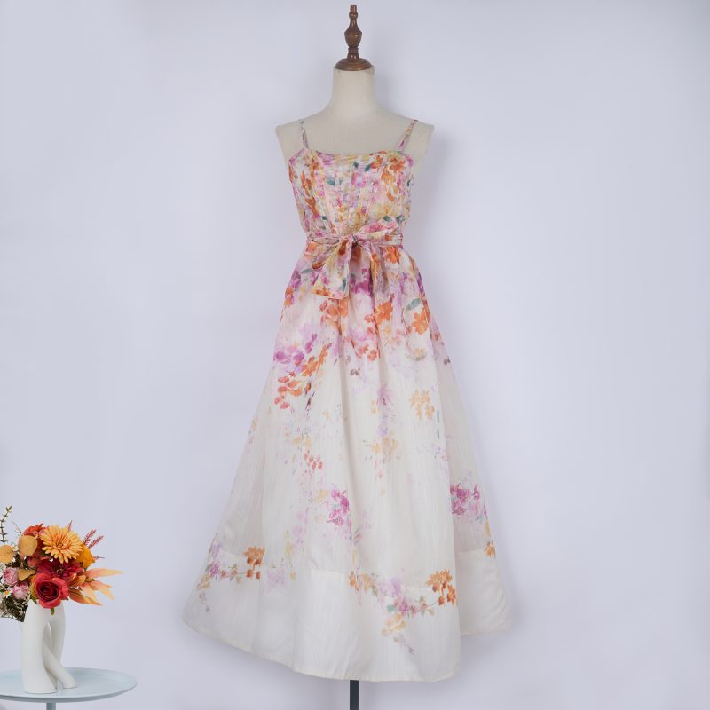 Elegant Summer Printed Cami A-Line Dress