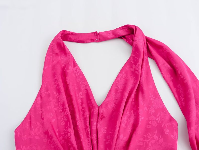 Elegant Jacquard Textured A-Line Mini Dress - Image 3