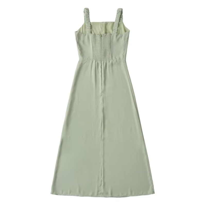 Slim Suspender Dress – Decorative Button Detail - Image 2