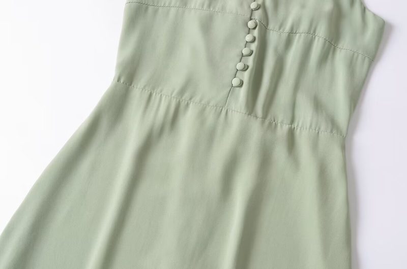 Slim Suspender Dress – Decorative Button Detail - Image 3