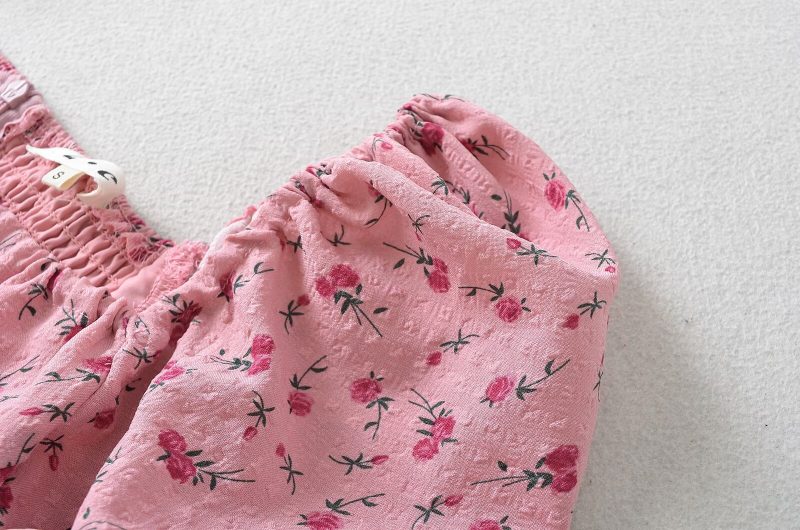 Self-Tie Pink Roses Dress – Summer Maxi Look - Image 4