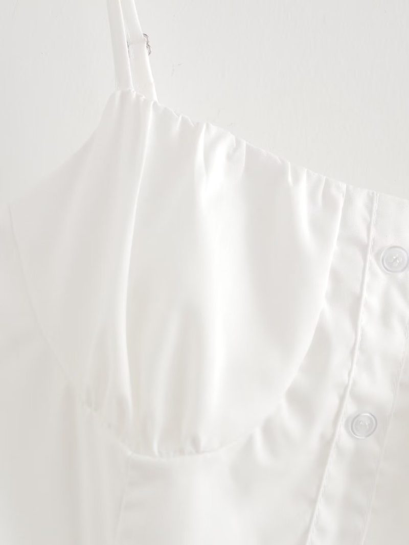 French Slimming Solid A-Line Cami Dress - Image 3