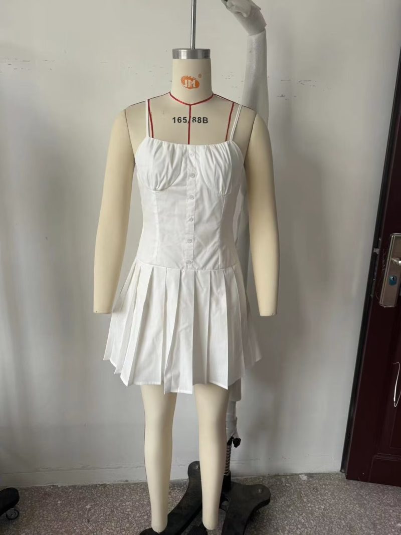 French Slimming Solid A-Line Cami Dress - Image 4