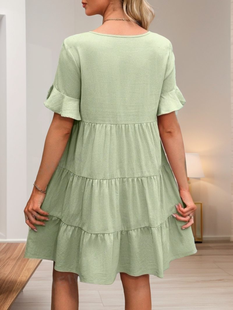 Chic Summer Solid A-Line Dress for Women - Image 3
