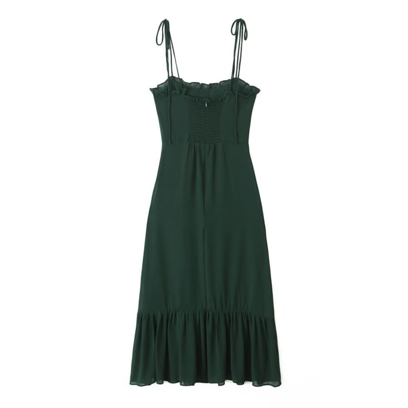 Solid Color Backless Summer Midi Dress - Image 2