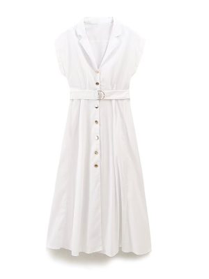 Chic Women's Summer Shirt Dress with Belt