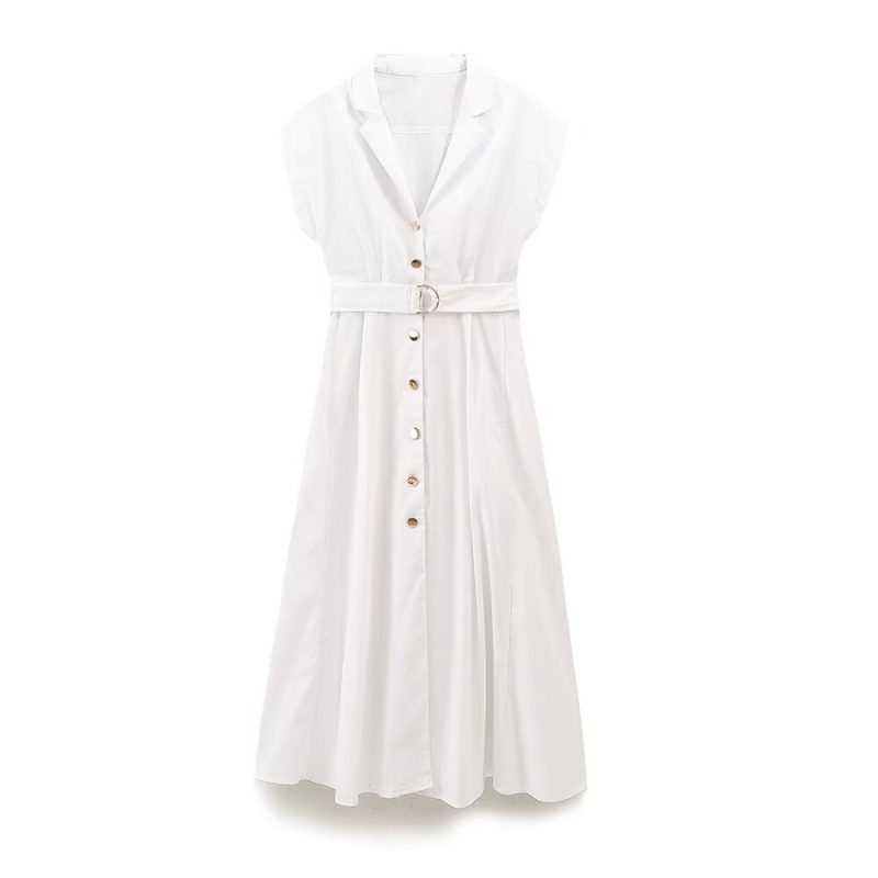 Chic Women's Summer Shirt Dress with Belt