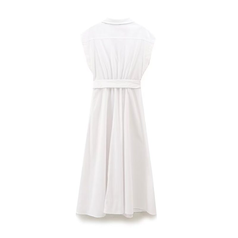Chic Women's Summer Shirt Dress with Belt - Image 2
