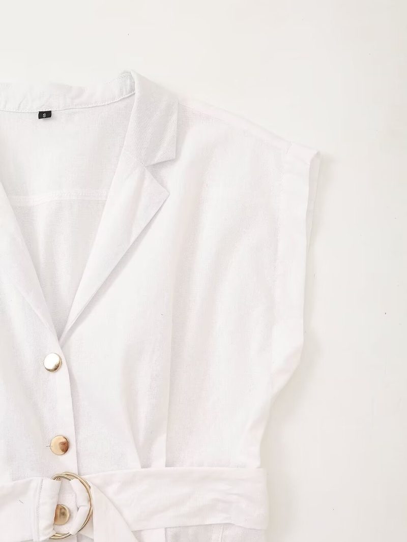 Chic Women's Summer Shirt Dress with Belt - Image 4