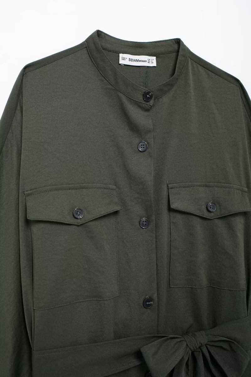 Women's Fashion Pleated Shirt Dress for Autumn - Image 2
