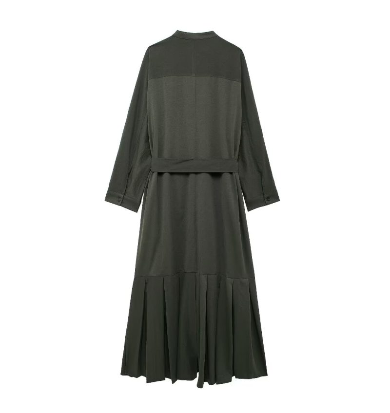 Women's Fashion Pleated Shirt Dress for Autumn - Image 3