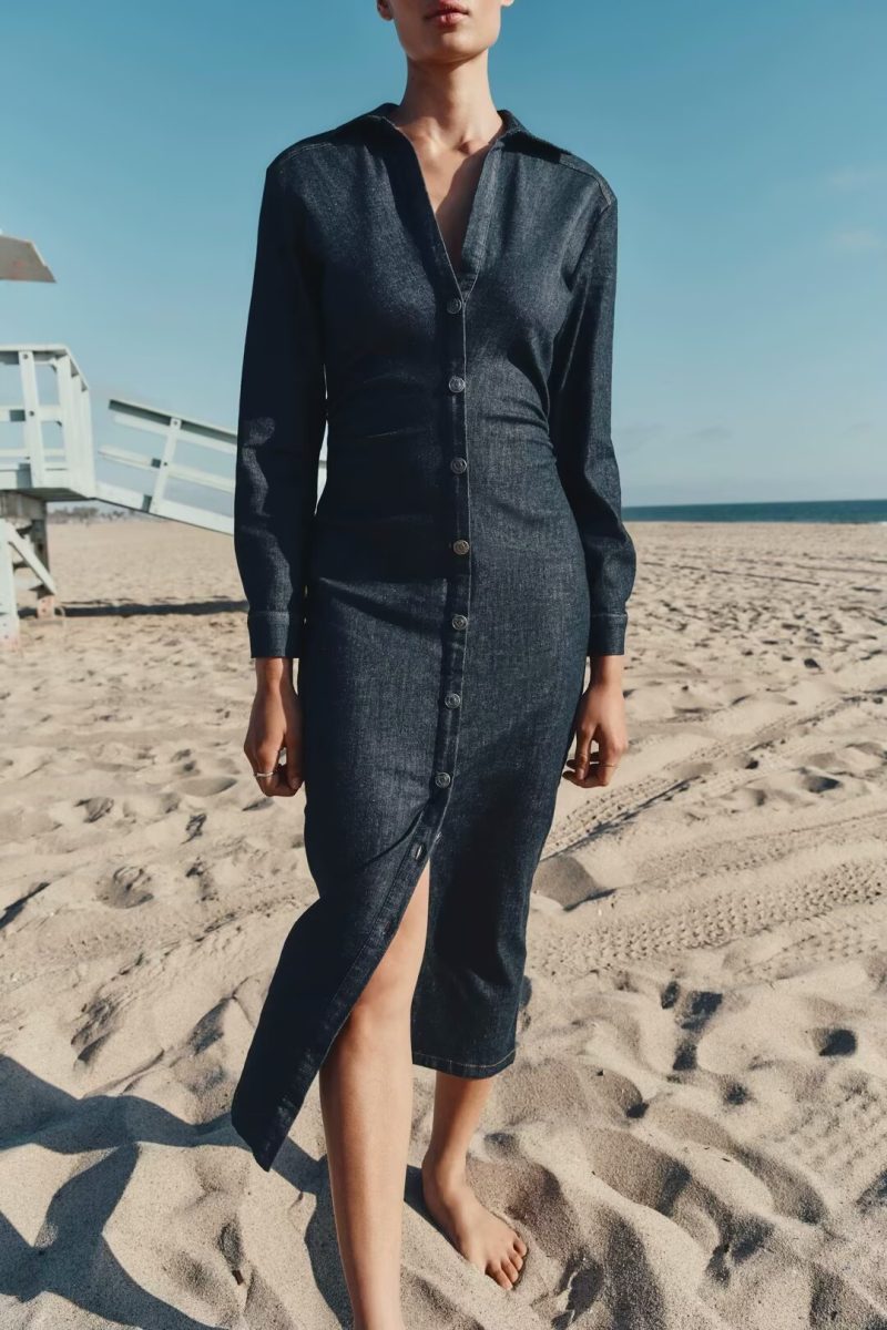 Classic Women’s Denim Shirt Dress