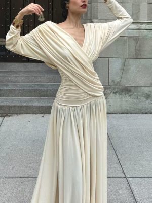 Autumn Cocktail Dress with Open Back Design