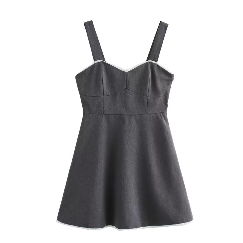 Lace Stitching Mini Dress for Autumn Women