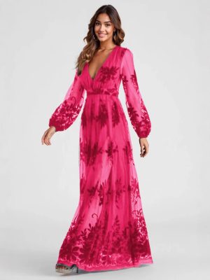 Evening Maxi Dress – High Split Sleeves Look