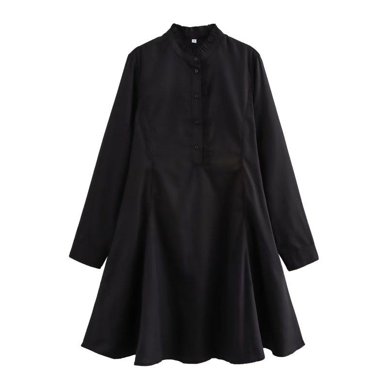 Ruffled Long Sleeve Autumn Dress for Women - Image 2