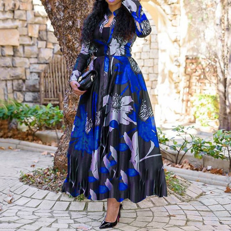 Digital Print Stretch Fabric A-Line Dress - Image 3