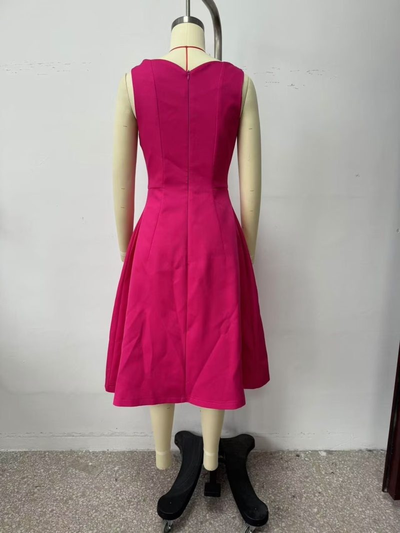 Thin Winter Dress with Decorative Bowknot Women - Image 4