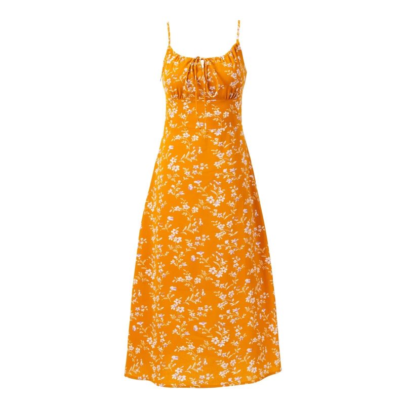 Sexy Floral Sling Maxi Dress for Vacation
