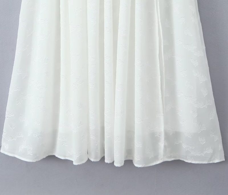 Pearl Jacquard Split Maxi Vacation Dress - Image 4