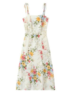 Slim Fit Small Floral Print Summer Dress