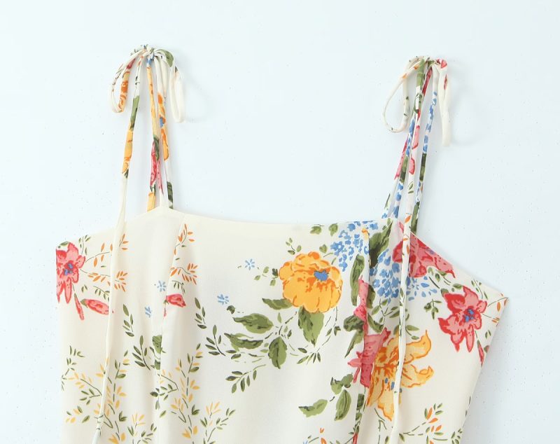 Slim Fit Small Floral Print Summer Dress - Image 3