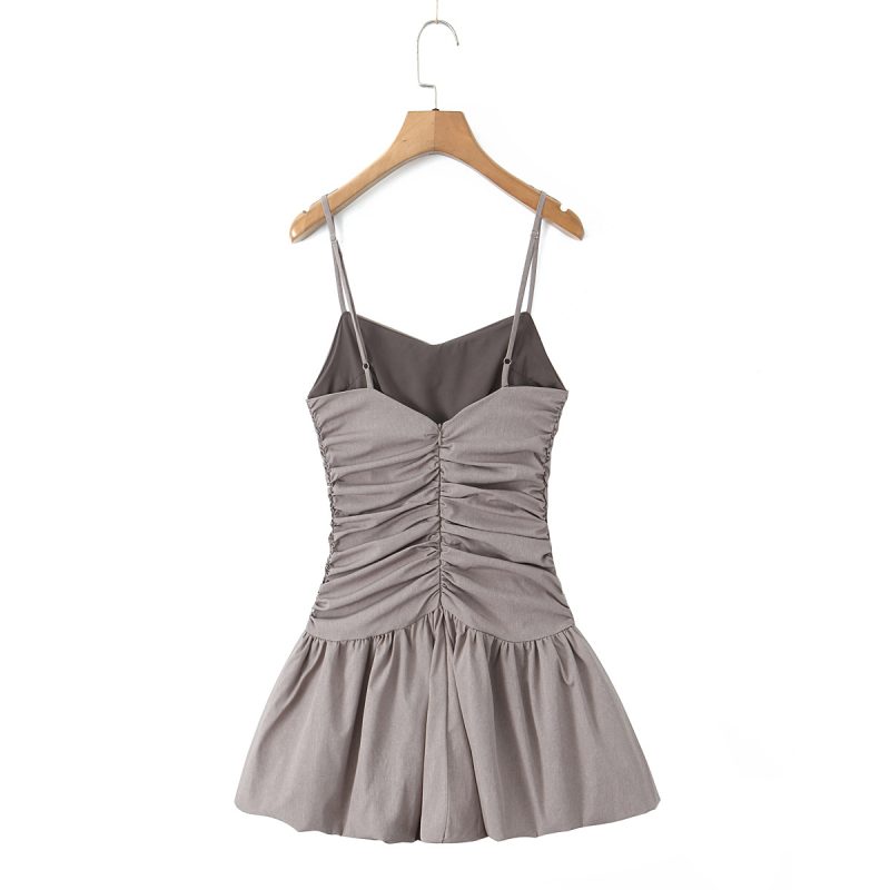 Pleated Slim Bow Tie Sling Bud Dress - Image 4