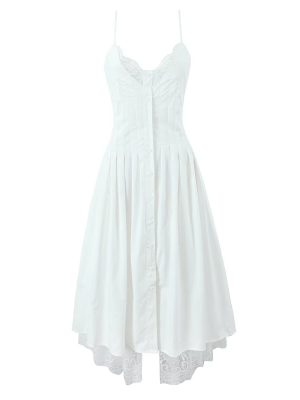 Spring Lace Stitching Camisole Dress for Women