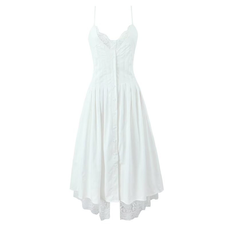 Spring Lace Stitching Camisole Dress for Women