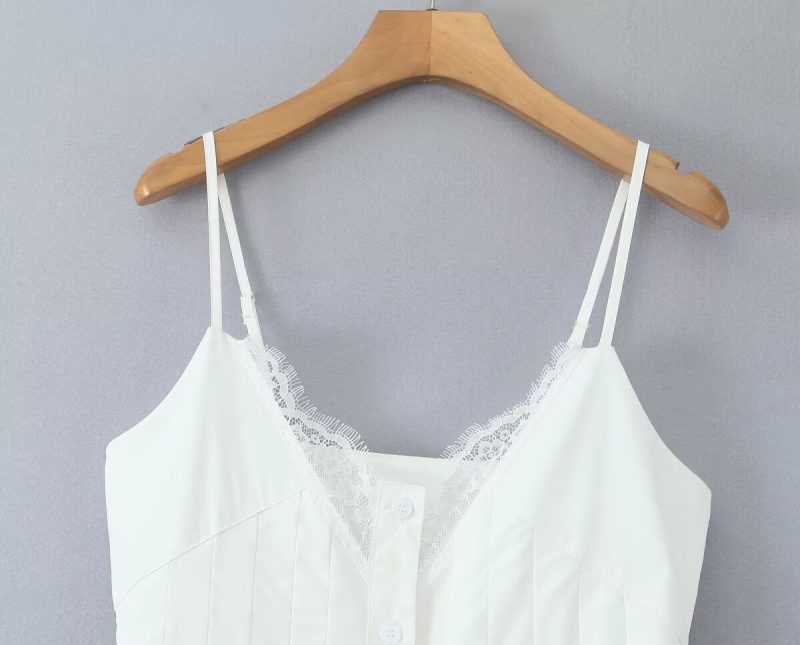 Spring Lace Stitching Camisole Dress for Women - Image 3