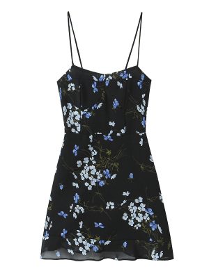 Short Floral Print Dress – Spaghetti Strap Slim