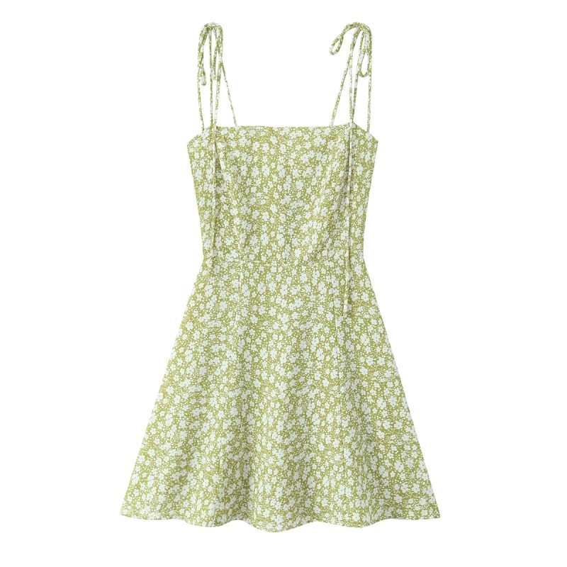 Floral Suspender Mini Dress – Slim Fit Style