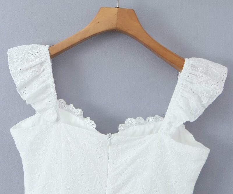 Sexy Lace Embroidered Slim Puffy Mini Dress - Image 3