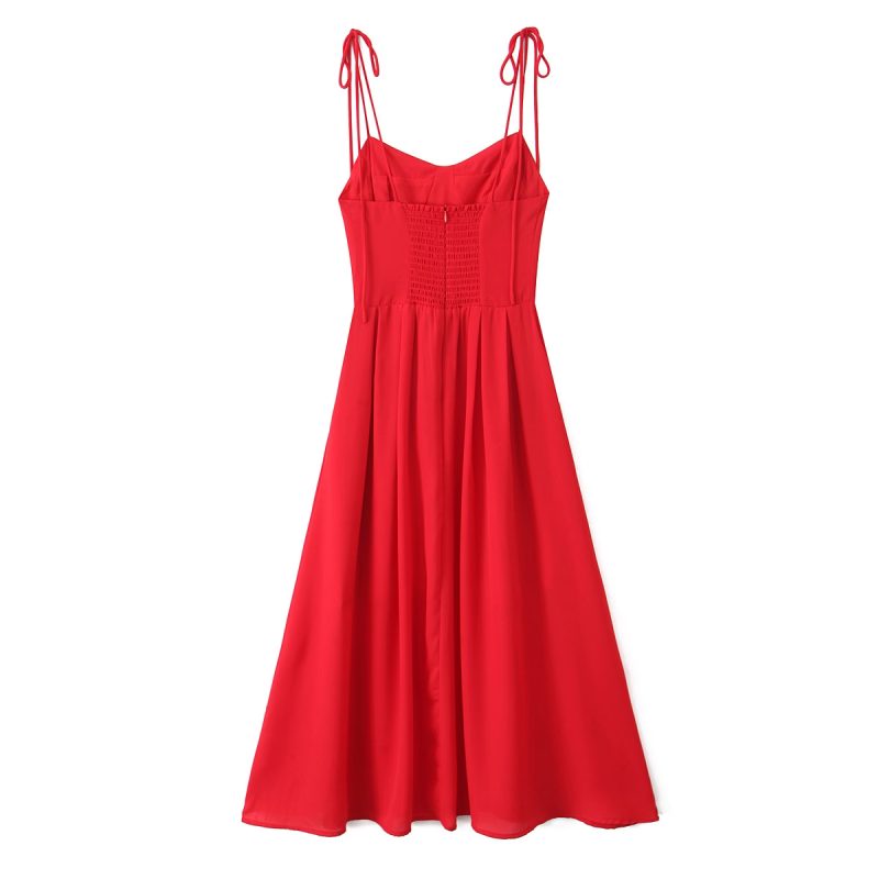 Elegant Low Cut V-Neck Maxi Dress - Image 3