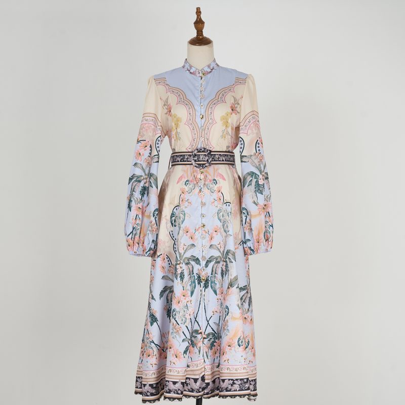 Single Breasted A-Line Dress for Spring