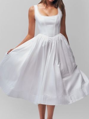 Elegant Lace-Up Waist Maxi Dress for Spring