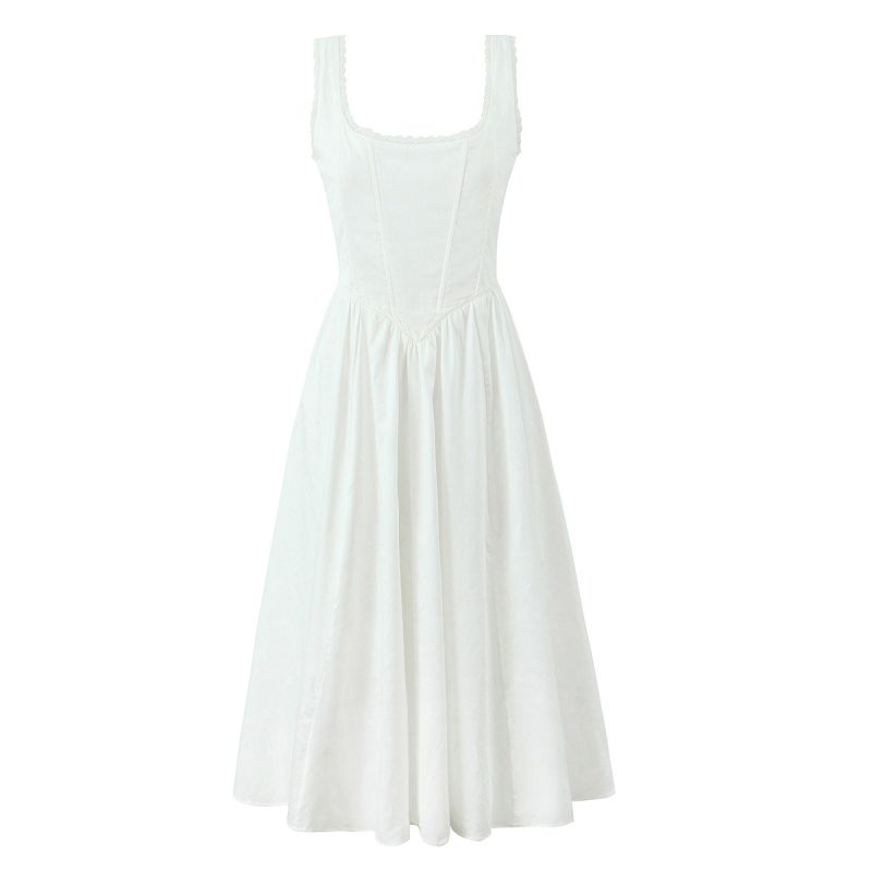 Elegant Lace-Up Waist Maxi Dress for Spring - Image 3