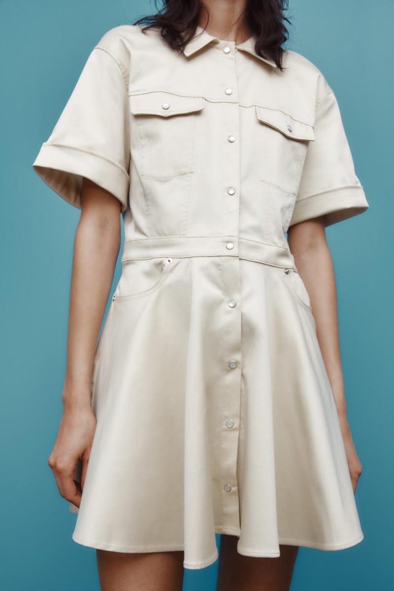 French-Inspired Short Dress – Spring Wide Hem