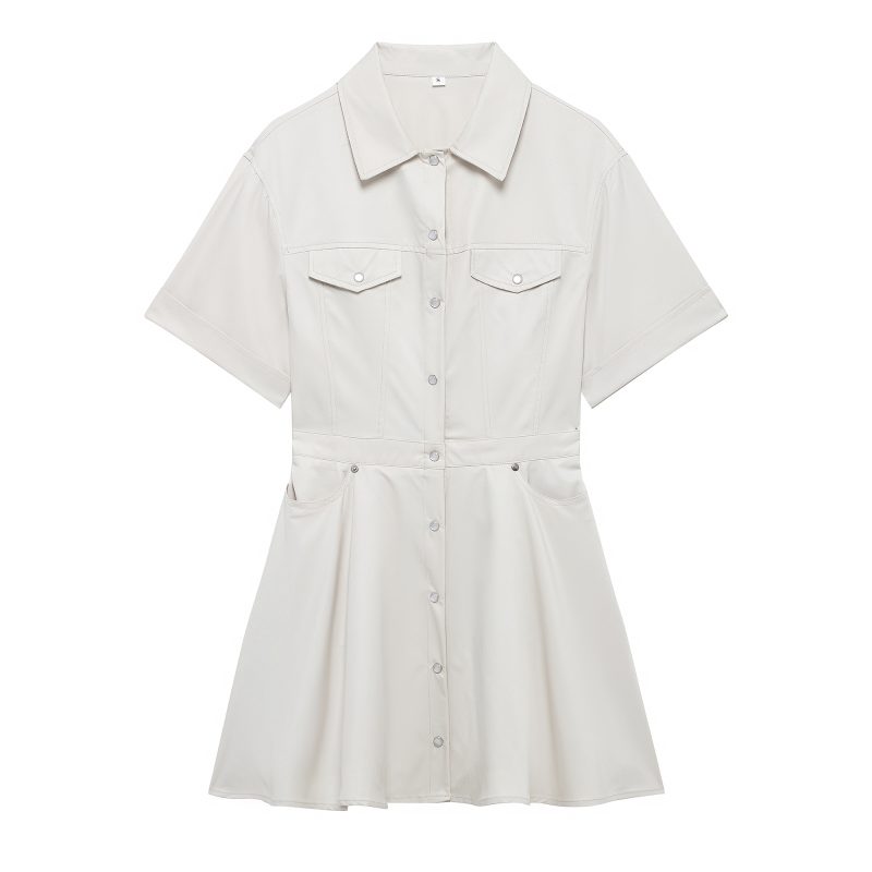 French-Inspired Short Dress – Spring Wide Hem - Image 2