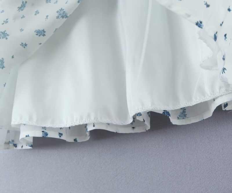 Spring French Floral Print Backless Dress - Image 4