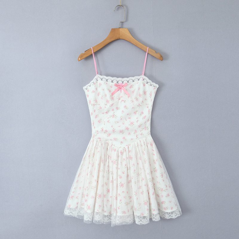 Spring Summer Princess Dress with Puffy Lace Embroidery - Image 2