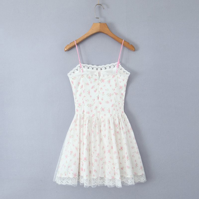 Spring Summer Princess Dress with Puffy Lace Embroidery - Image 3